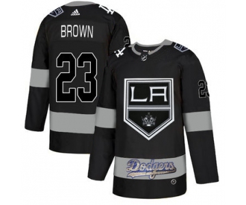 LA Kings With Dodgers 23 Dustin Brown Black Adidas Jersey