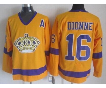 Los Angeles Kings #16 Marcel Dionne Yellow Throwback CCM Jersey