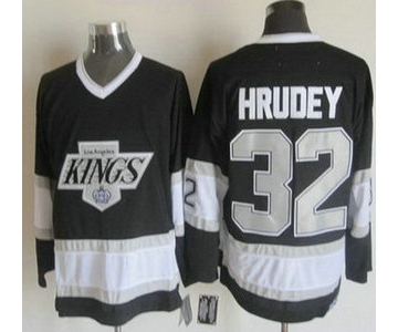 Men's Los Angeles Kings #32 Kelly Hrudey 1992-93 Black CCM Vintage Throwback Jersey
