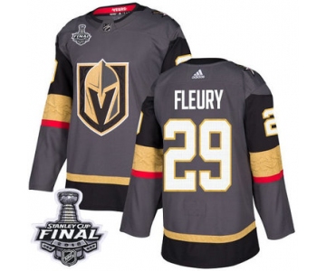 Adidas Golden Knights #29 Marc-Andre Fleury Grey Home Authentic 2018 Stanley Cup Final Stitched NHL Jersey