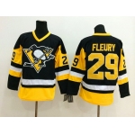 Pittsburgh Penguins #29 Marc-Andre Fleury Black Throwback CCM Jersey