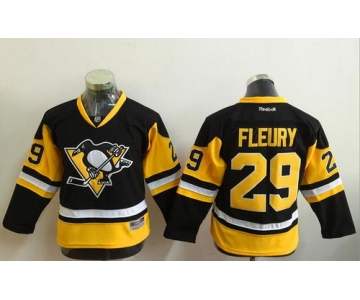 Youth Pittsburgh Penguins #29 Marc-Andre Fleury Black Third Reebok Hockey Jersey