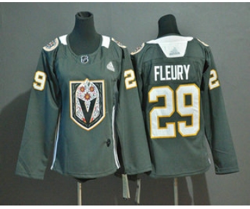 Youth Vegas Golden Knights #29 Marc-Andre Fleury Gray Dia De Los Muertos Adidas Jersey