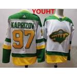 Youth Minnesota Wild #97 Kirill Kaprizov 2021 White Retro Stitched NHL Jersey
