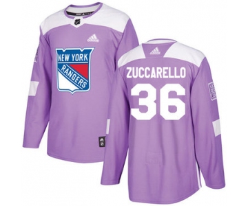 Adidas Rangers #36 Mats Zuccarello Purple Authentic Fights Cancer Stitched NHL Jersey