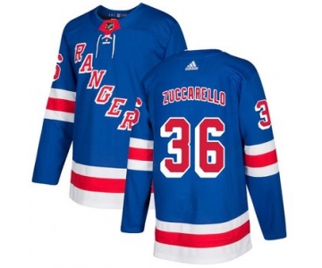 Adidas Rangers #36 Mats Zuccarello Royal Blue Home Authentic Stitched NHL Jersey