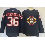 Men's Minnesota Wild #36 Mats Zuccarello 2022 Navy Native American Heritage Day Stitched Jersey