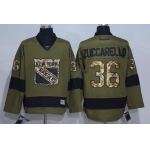 Men's New York Rangers #36 Mats Zuccarello Green Salute to Service Stitched NHL Reebok Hockey Jersey