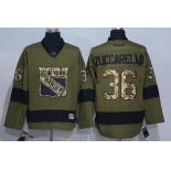 Men's New York Rangers #36 Mats Zuccarello Green Salute to Service Stitched NHL Reebok Hockey Jersey