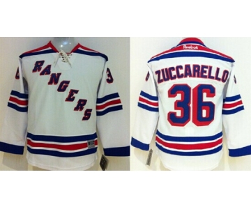 New York Rangers #36 Mats Zuccarello White Kids Jersey