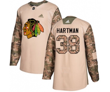 Adidas Blackhawks #38 Ryan Hartman Camo Authentic 2017 Veterans Day Stitched Youth NHL Jersey