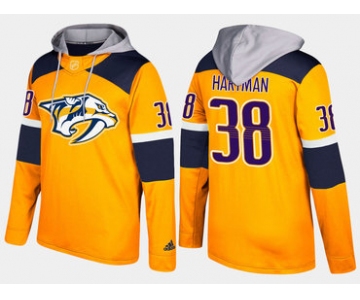 Adidas Nashville Predators 38 Ryan Hartman Name And Number Yellow Hoodie