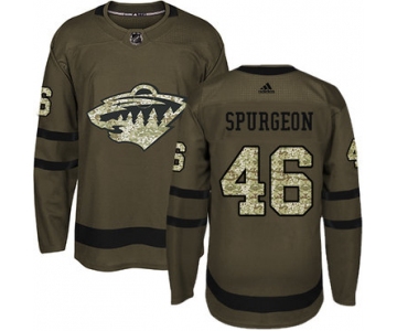 Adidas Wild #46 Jared Spurgeon Green Salute to Service Stitched NHL Jersey