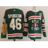 Men's Minnesota Wild #46 Jared Spurgeon Green 2022 Winter Classic Adidas Stitched NHL Jersey
