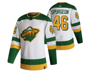 Minnesota Wild #46 Jared Spurgeon White Men's Adidas 2020-21 Reverse Retro Alternate NHL Jersey