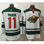 Adidas Wild #11 Zach Parise White Road Authentic Stitched NHL Jersey