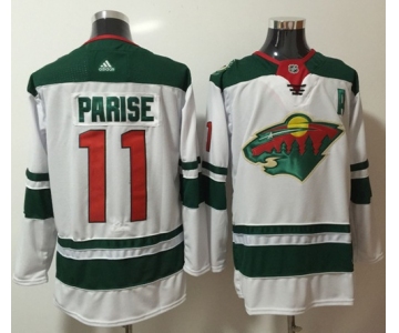 Adidas Wild #11 Zach Parise White Road Authentic Stitched NHL Jersey