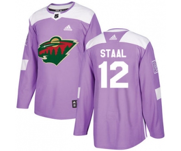 Adidas Wild #12 Eric Staal Purple Authentic Fights Cancer Stitched NHL Jersey