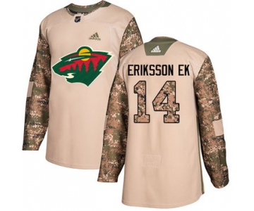 Adidas Wild #14 Joel Eriksson Ek Camo Authentic 2017 Veterans Day Stitched NHL Jersey