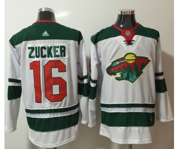 Adidas Wild #16 Jason Zucker White Road Authentic Stitched NHL Jersey
