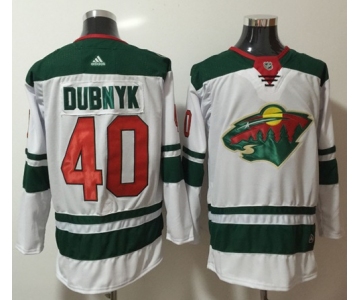 Adidas Wild #40 Devan Dubnyk White Road Authentic Stitched NHL Jersey