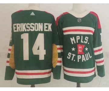 Men Minnesota Wild 14 Erikssonek Green Classic Edition 2022 Adidas NHL Jersey