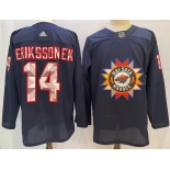 Men's Minnesota Wild #14 Joel Eriksson Ek 2022 Navy Native American Heritage Day Stitched Jersey