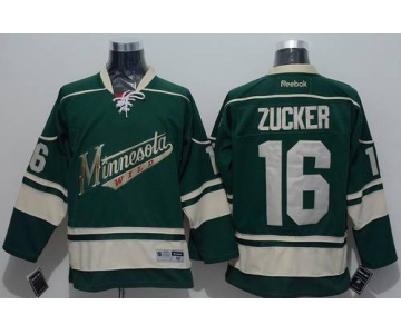 Men's Minnesota Wild #16 Jason Zucker Green Third Jersey