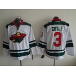 Men's Minnesota Wild #3 Charlie Coyle Reebok White Away Premier Hockey Jersey