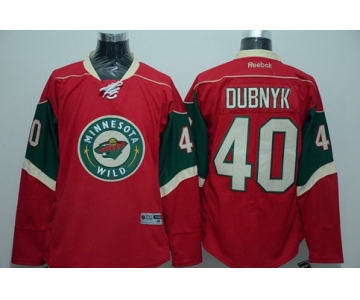 Men's Minnesota Wild #40 Devan Dubnyk Red Reebok Hockey Jersey
