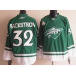 Minnesota Wild #32 Niklas Backstrom St. Patrick's Day Green Jersey