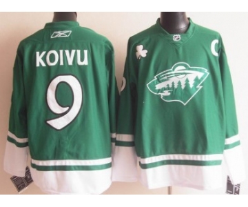 Minnesota Wild #9 Mikko Koivu St. Patrick's Day Green Jersey
