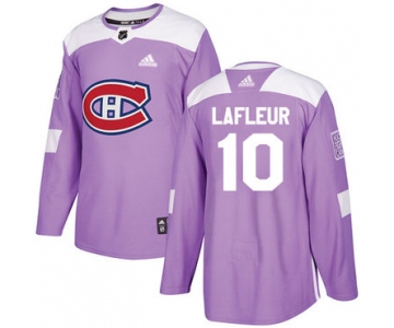 Adidas Canadiens #10 Guy Lafleur Purple Authentic Fights Cancer Stitched NHL Jersey