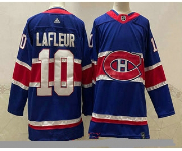 Men's Montreal Canadiens #10 Guy Lafleur Blue 2021 Retro Stitched NHL Jersey