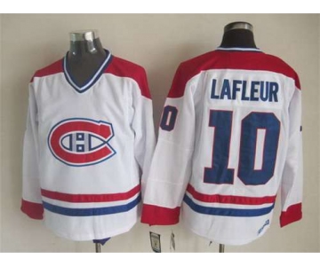 Montreal Canadiens #10 Guy Lafleur White CCM Vintage Throwback Jersey