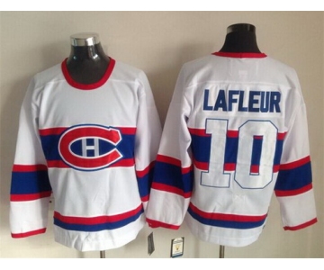 Montreal Canadiens #10 Guy Lafleur White Throwback CCM Jersey