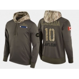Nike Montreal Canadiens 10 Guy Lafleur Retired Olive Salute To Service Pullover Hoodie
