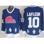 Quebec Nordiques #10 Guy Lafleur Navy Blue Throwback CCM Jersey