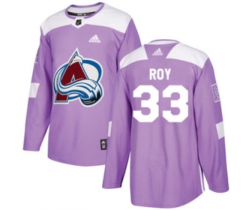 Adidas Avalanche #33 Patrick Roy Purple Authentic Fights Cancer Stitched NHL Jersey