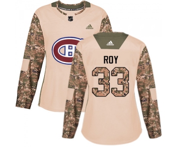 Adidas Montreal Canadiens #33 Patrick Roy Camo Authentic 2017 Veterans Day Women's Stitched NHL Jersey