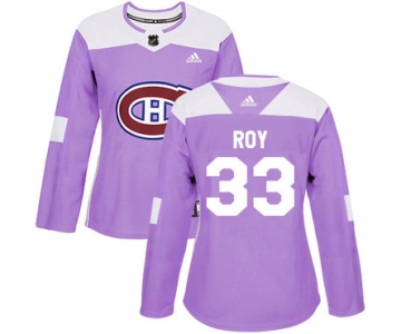 Adidas Montreal Canadiens #33 Patrick Roy Purple Authentic Fights Cancer Women's Stitched NHL Jersey