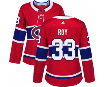 Adidas Montreal Canadiens #33 Patrick Roy Red Home Authentic Women's Stitched NHL Jersey