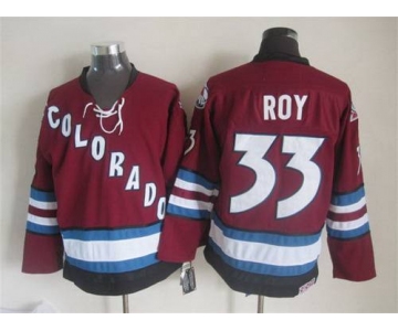 Men's Colorado Avalanche #33 Patrick Roy 2001-02 Red CCM Vintage Throwback Jersey
