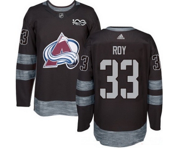 Men's Colorado Avalanche #33 Patrick Roy Black 100th Anniversary Stitched NHL 2017 adidas Hockey Jersey