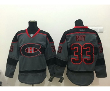 Montreal Canadiens #33 Patrick Roy Charcoal Gray Jersey
