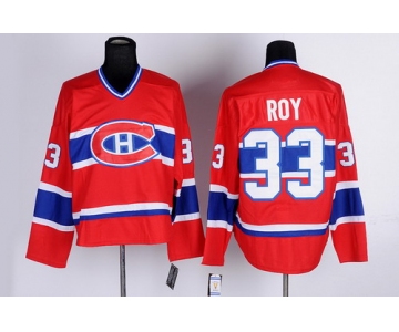 Montreal Canadiens #33 Patrick Roy Red Throwback CCM Jersey