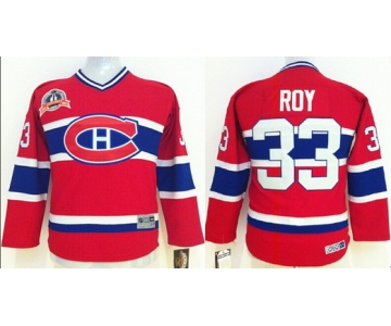 Montreal Canadiens #33 Patrick Roy Red Throwback CCM Kids Jersey