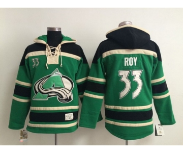 Old Time Hockey Colorado Avalanche #33 Patrick Roy Green Hoodie