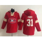 2014 Old Time Hockey Montreal Canadiens #31 Carey Price Red Hoodie