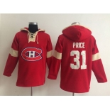 2014 Old Time Hockey Montreal Canadiens #31 Carey Price Red Hoodie